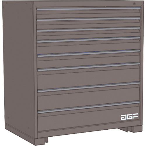 Armoire &agrave; tiroirs modulaire, 8 tiroirs, 24" la x 28" p x 40" h, Gris GTA Hardware Inc