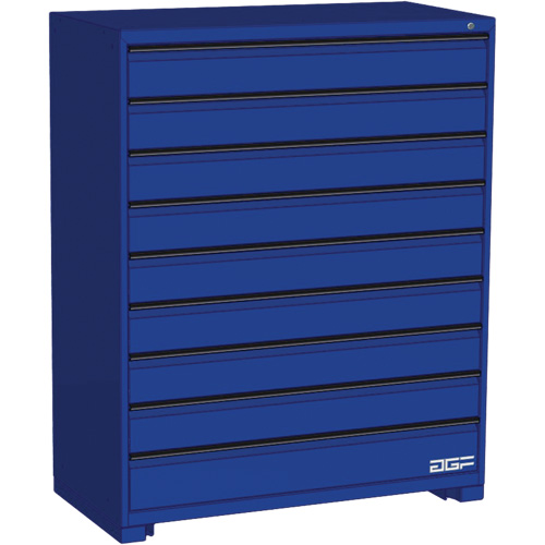 Armoire &agrave; tiroirs modulaire, 9 tiroirs, 48" la x 24" p x 60" h, Bleu GTA Hardware Inc