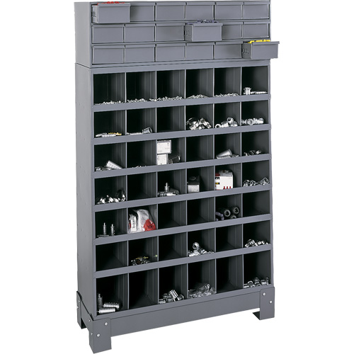 Modular Small Parts Storage Unit, Steel, 18 Drawers, 33-3/4" x 12-1/4" x 58-5/8", Grey GTA Hardware Inc