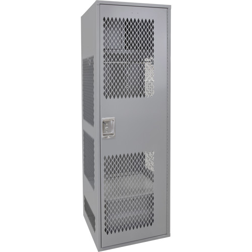 Gear Locker with Door, Steel, 24" W x 18" D x 72" H, Grey GTA Hardware Inc