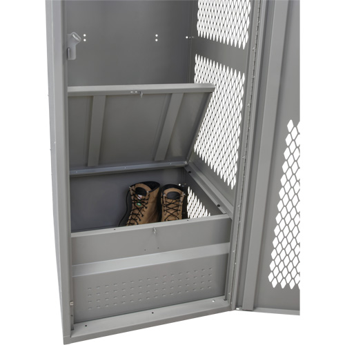 Gear Locker with Door, Steel, 24" W x 18" D x 72" H, Grey GTA Hardware Inc