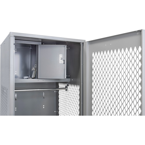 Gear Locker with Door, Steel, 24" W x 18" D x 72" H, Grey GTA Hardware Inc