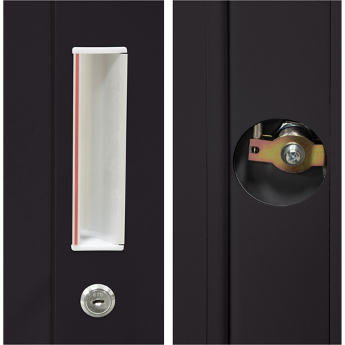 Armoire de rangement Hi-Boy, Acier, 4 Tablettes, 72" h x 36" la x 18" P, Noir GTA Hardware Inc
