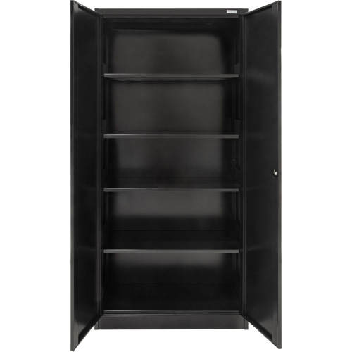 Armoire de rangement Hi-Boy, Acier, 4 Tablettes, 72" h x 36" la x 18" P, Noir GTA Hardware Inc