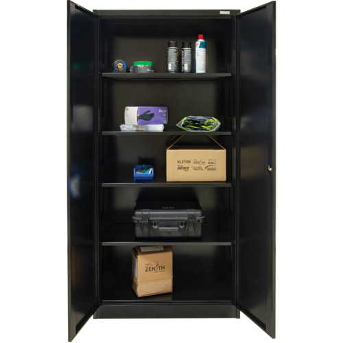 Armoire de rangement Hi-Boy, Acier, 4 Tablettes, 72" h x 36" la x 18" P, Noir GTA Hardware Inc
