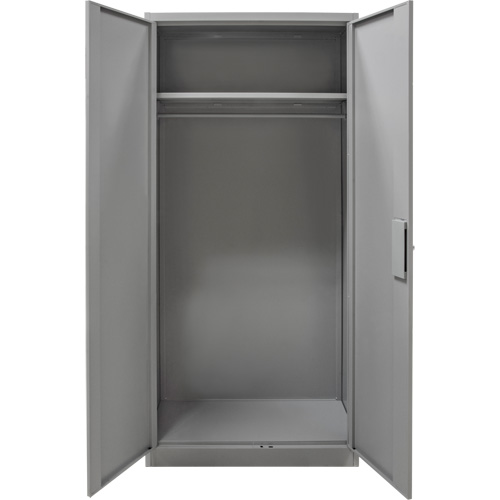 Wardrobe Storage Cabinet, Steel, 36" W x 18" D x 72" H, Grey GTA Hardware Inc