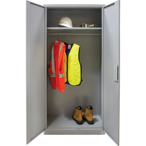 Wardrobe Storage Cabinet, Steel, 36" W x 18" D x 72" H, Grey GTA Hardware Inc