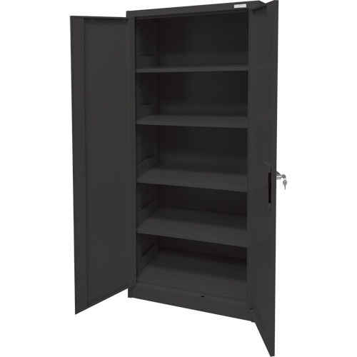 Storage Cabinet, Steel, 4 Shelves, 66" H x 30" W x 15" D, Black GTA Hardware Inc