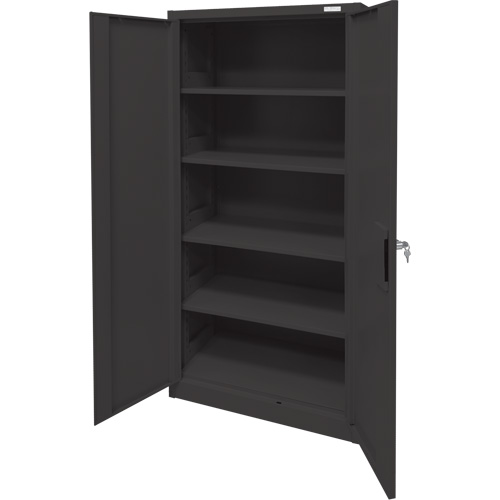 Storage Cabinet, Steel, 4 Shelves, 78" H x 36" W x 24" D, Black GTA Hardware Inc