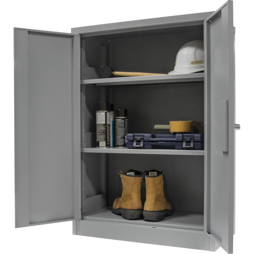 Armoire de rangement &agrave; hauteur de comptoir, Acier, 2 Tablettes, 42" h x 36" la x 24" P, Gris GTA Hardware Inc