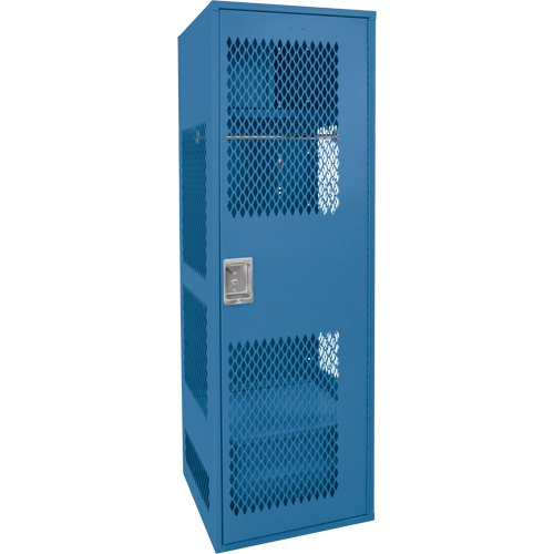 Gear Locker with Door, Steel, 24" W x 18" D x 72" H, Dark Blue GTA Hardware Inc