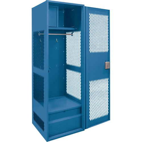 Gear Locker with Door, Steel, 24" W x 18" D x 72" H, Dark Blue GTA Hardware Inc