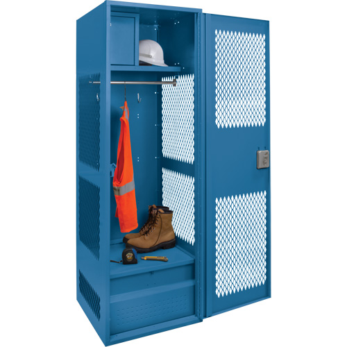 Gear Locker with Door, Steel, 24" W x 18" D x 72" H, Dark Blue GTA Hardware Inc