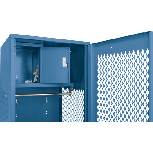Gear Locker with Door, Steel, 24" W x 18" D x 72" H, Dark Blue GTA Hardware Inc