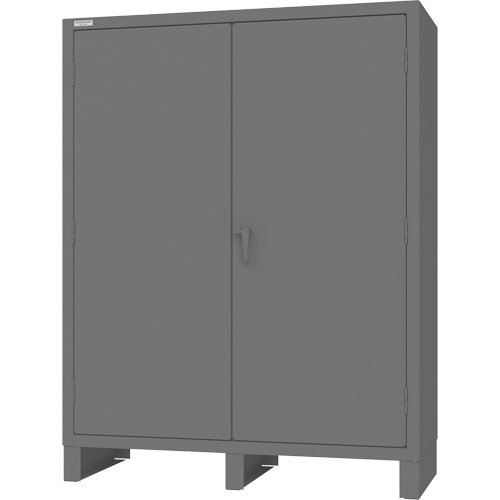 Wardrobe Cabinet with Standard Recessed Doors, Steel, 60" W x 24" D x 78" H, Grey GTA Hardware Inc