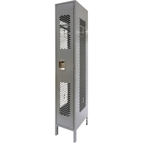 Vented Lockers, 12" x 18" x 78", Steel, Grey, Knocked Down, Perforated GTA Hardware Inc