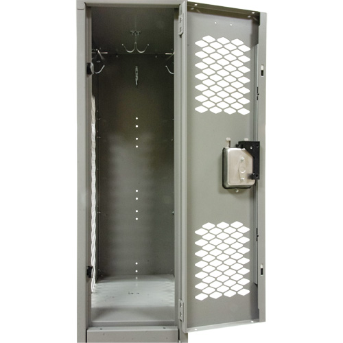 Casiers ventil&eacute;s, 2 niveaux, 12" x 18" x 88", Acier, Gris, D&eacute;mont&eacute;, Perfor&eacute; GTA Hardware Inc