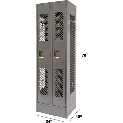 Casiers ventil&eacute;s, Bloc de 2, 24" x 18" x 78", Acier, Gris, D&eacute;mont&eacute;, Perfor&eacute; GTA Hardware Inc