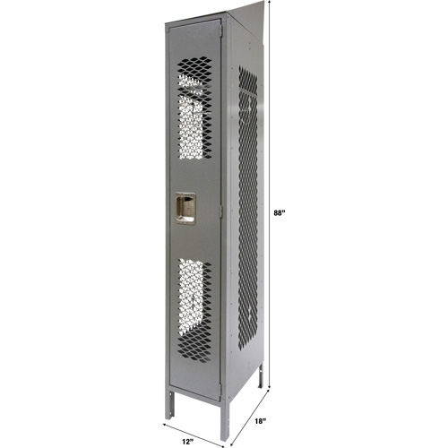 Casiers ventil&eacute;s, 12" x 18" x 88", Acier, Gris, D&eacute;mont&eacute;, Perfor&eacute; GTA Hardware Inc