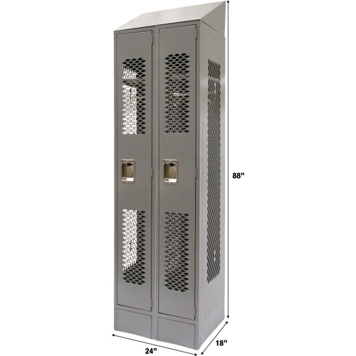 Casiers ventil&eacute;s, Bloc de 2, 24" x 18" x 88", Acier, Gris, D&eacute;mont&eacute;, Perfor&eacute; GTA Hardware Inc