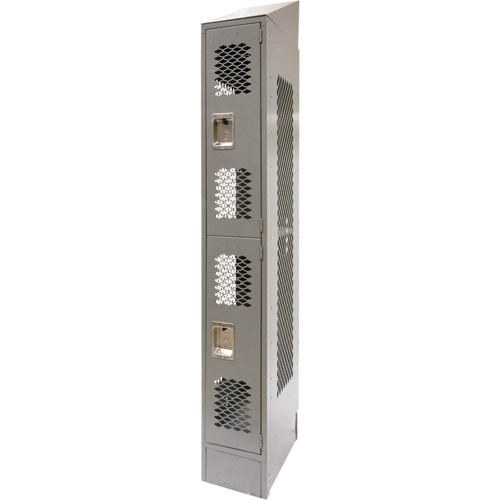Casiers ventil&eacute;s, 2 niveaux, 12" x 18" x 88", Acier, Gris, D&eacute;mont&eacute;, Perfor&eacute; GTA Hardware Inc
