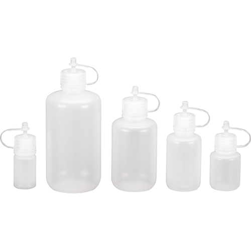 Bouteilles rondes &agrave; ouverture &eacute;troite, Ronde, 1/2 oz, Plastique GTA Hardware Inc