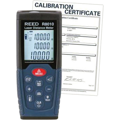 Laser Distance Meter with Calibration Certificate, 1.92" - 328' (5 cm - 100 m) Range, Digital (Electronic) GTA Hardware Inc