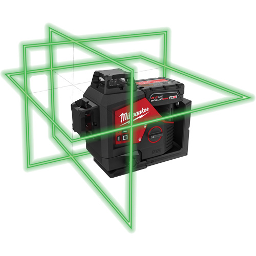 Ensemble de laser vert 360 degr&eacute;s &agrave; trois plans M12, 125' (38,1 m), 530 N.m GTA Hardware Inc