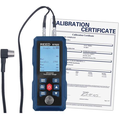 Thickness Gauge with Calibration Certificate, Digital Display, Ultrasound, 0.04" - 11.8" (1 mm - 300 mm) Range GTA Hardware Inc