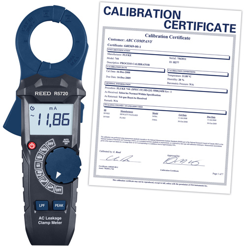Pince amp&egrave;rem&eacute;trique pour fuite c.a avec certificat d'&eacute;talonnage GTA Hardware Inc