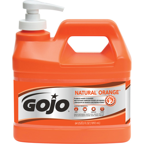 Natural Orange Hand Cleaner, Pumice, 1.89 L, Pump Bottle, Citrus/Orange GTA Hardware Inc