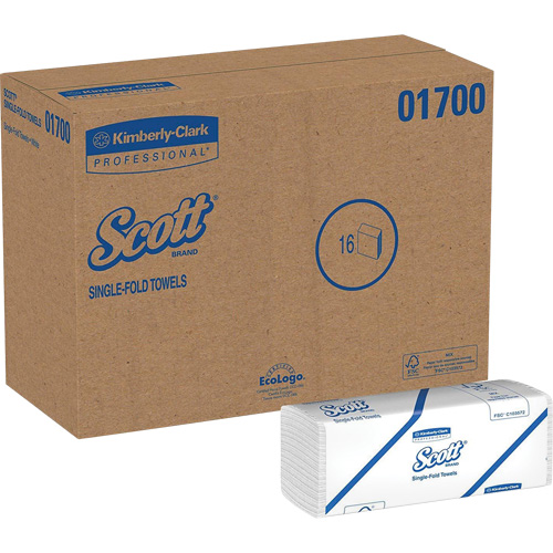 Essuie-mains Scott &agrave; pli simple, 1 pli, 10-1/2" lo x 9-3/10" la, 250 /pqt GTA Hardware Inc