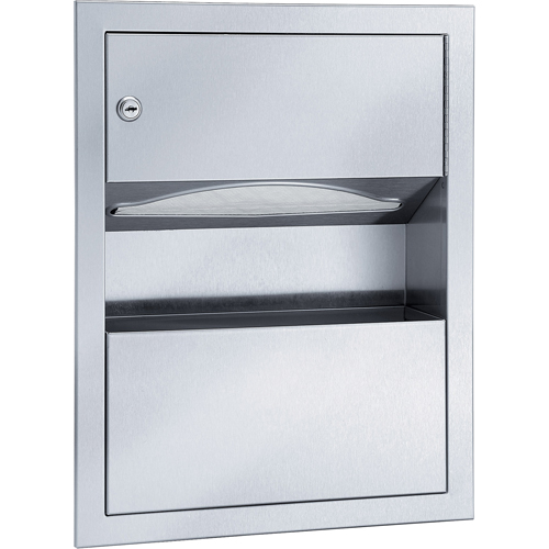 Combination Towel Dispenser with Waste Receptacle, Manual, 14" W x 4" D x 28" H GTA Hardware Inc