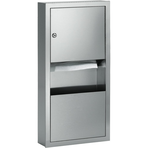 Combination Towel Dispenser with Waste Receptacle, Manual, 14" W x 4" D x 28" H GTA Hardware Inc