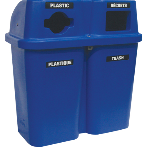 Contenants de recyclage Bullseye, Bord de rue, Plastique, 2 x 22 gal. US GTA Hardware Inc