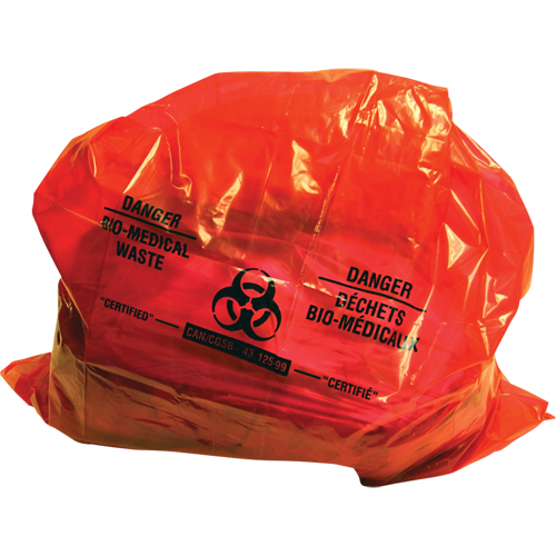 Sacs pour d&eacute;chets bio-m&eacute;dicaux Sure-Guard, Biorisque, 38" lo x 30" la, 2 mil GTA Hardware Inc