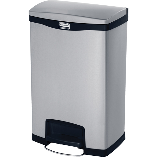 Slim Jim&reg; Waste Container, Stainless Steel, 13 US gal. Capacity GTA Hardware Inc