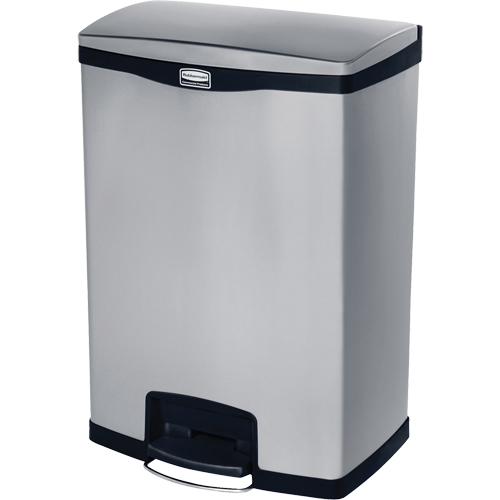 Slim Jim&reg; Waste Container, Stainless Steel, 24 US gal. Capacity GTA Hardware Inc
