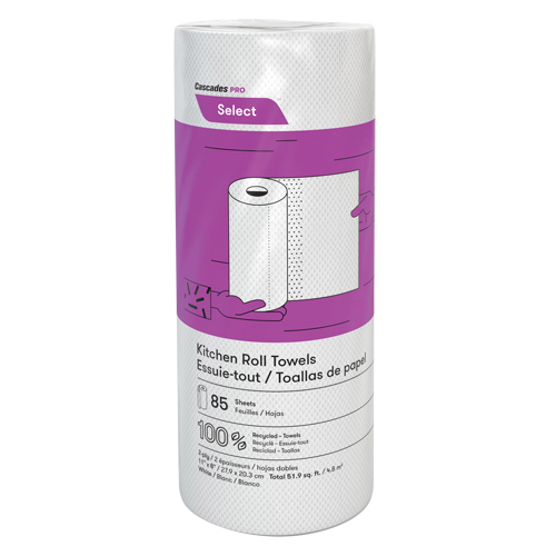 Rouleau d'essuie-tout de cuisine Pro Select, 2 Pli, 85 Feuilles/rouleau, 8" la, 11" lo GTA Hardware Inc