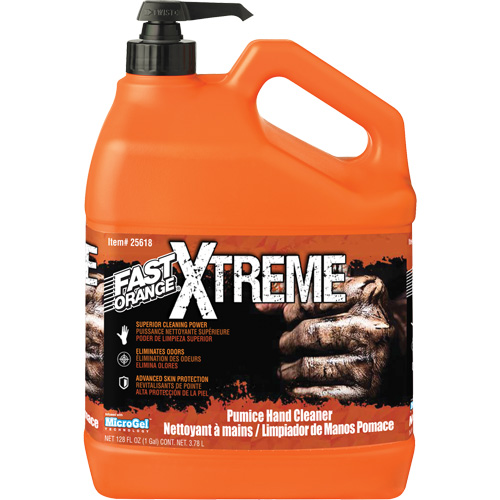 Nettoyant professionnel pour les mains Xtreme, Pierre ponce, 3,78 L, Bouteille &agrave; pompe, Orange GTA Hardware Inc
