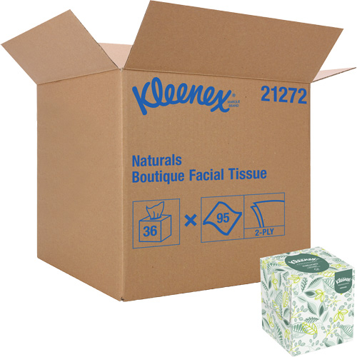 Papiers-mouchoirs Naturals Boutique* de Kleenex, 2 pli, 7,8" lo x 8,3" la, 95 feuilles/boîte GTA Hardware Inc