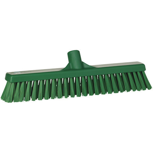 Combo Bristle Push Broom Head, Coarse/Fine Bristles, 16-1/2", Polyester, Green GTA Hardware Inc