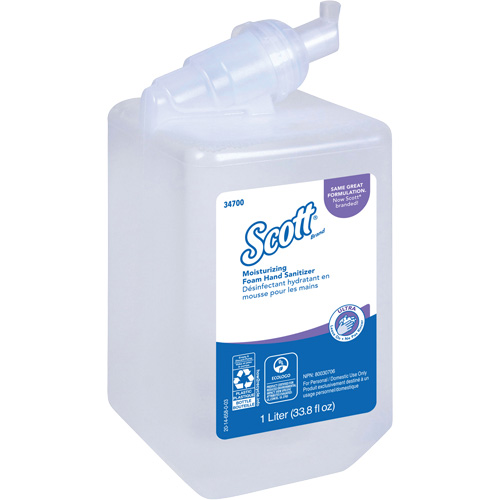Mousse d&eacute;sinfectante et hydratante pour les mains Control de Scott, 1000 ml, Cartouche de recharge, 70 % alcool GTA Hardware Inc