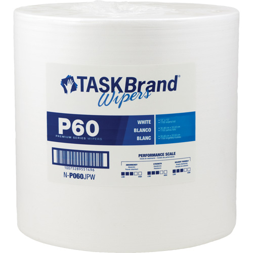 Chiffons de premi&egrave;re qualit&eacute; P60 TaskBrand, Tout usage, 13" lo x 12" la GTA Hardware Inc