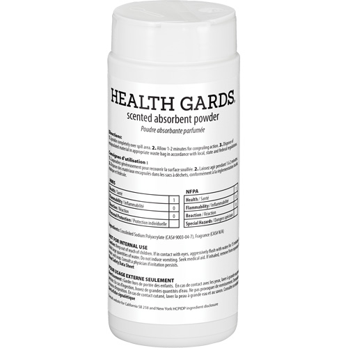 Poudre absorbante parfum&eacute;e Health Gards, 16 oz, Canette GTA Hardware Inc