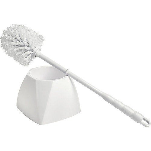 Brosse &agrave; cuvettes avec coupelle, 15-1/2" l, Soies Polypropyl&egrave;ne, Blanc GTA Hardware Inc