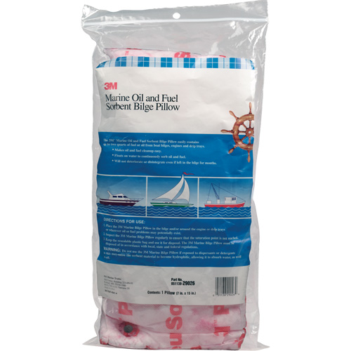 Tampon de fond de cale pour huiles et carburants nautiques, Huile seulement, 15" lo x 7" la, 12,1 gal absorption/pqt GTA Hardware Inc