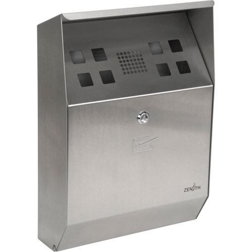 Cendrier, Montage mural, Acier inoxydable, Capacit&eacute; 1.6 Litres, Hauteur 13-4/5" GTA Hardware Inc