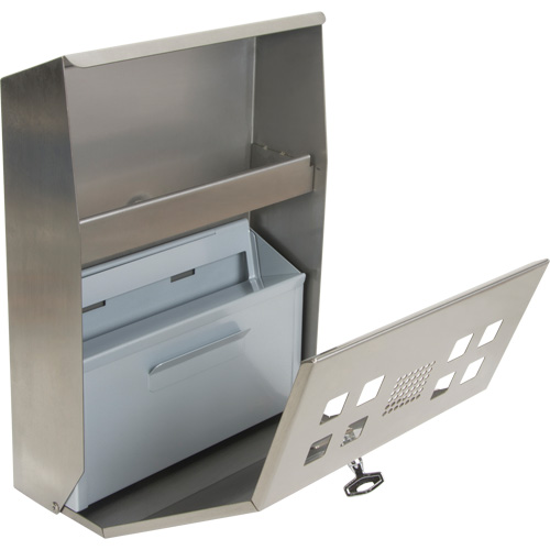 Cendrier, Montage mural, Acier inoxydable, Capacit&eacute; 1.6 Litres, Hauteur 13-4/5" GTA Hardware Inc