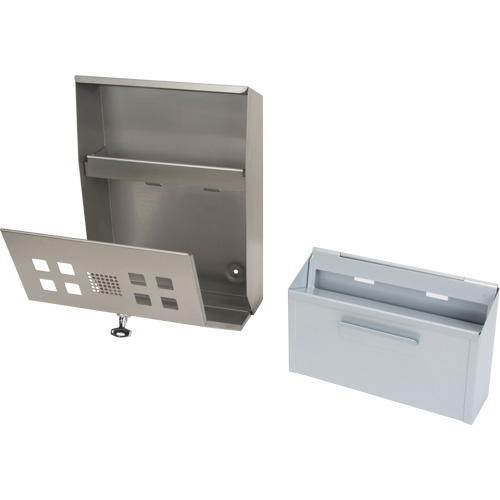 Cendrier, Montage mural, Acier inoxydable, Capacit&eacute; 1.6 Litres, Hauteur 13-4/5" GTA Hardware Inc